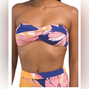 Trina Turk‎ Breeze twist bandeau bikini top swimwear separates size 10 NWT